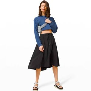 NWT Lululemon Athletica Time to Flounce Lightweight Black Tie Waist Skirt Size 6